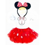 AM17043-RD-Baby Birthday Minnie 1 Dress Up Set